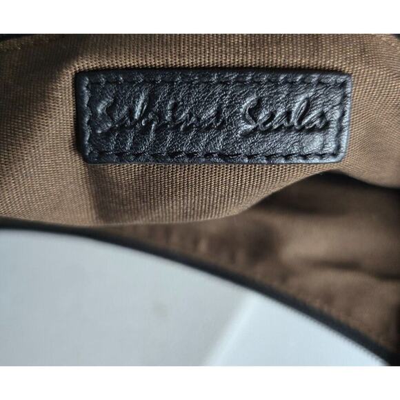 Sabrina Scala Black Suede with "Stained Glass" Leather Flap Hobo Shoulder Bag - Picture 9 of 10